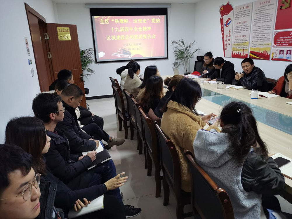 屯溪区委宣讲团到屯溪城建投公司宣讲党的十九届四中全会精神