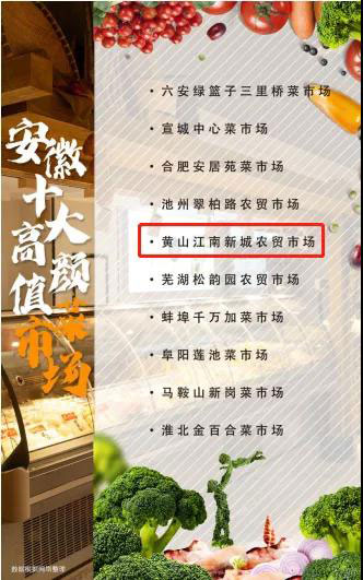 江南新城菜市场入选“安徽省十大高颜值菜市场”