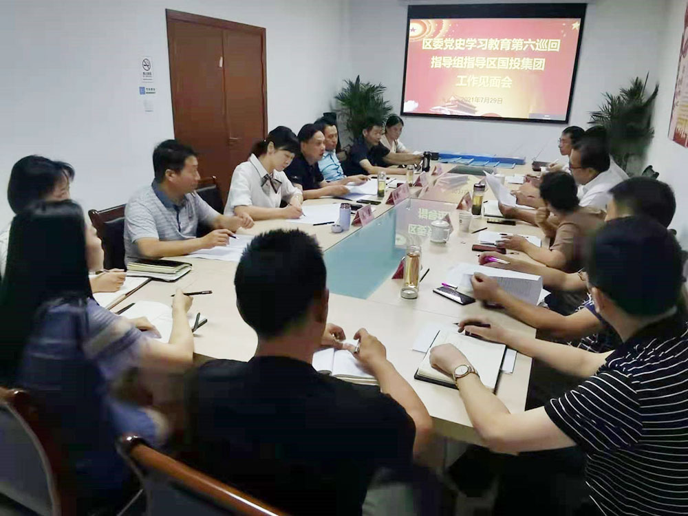 区委党史学习教育第六巡回指导组指导屯溪区国投集团工作见面会