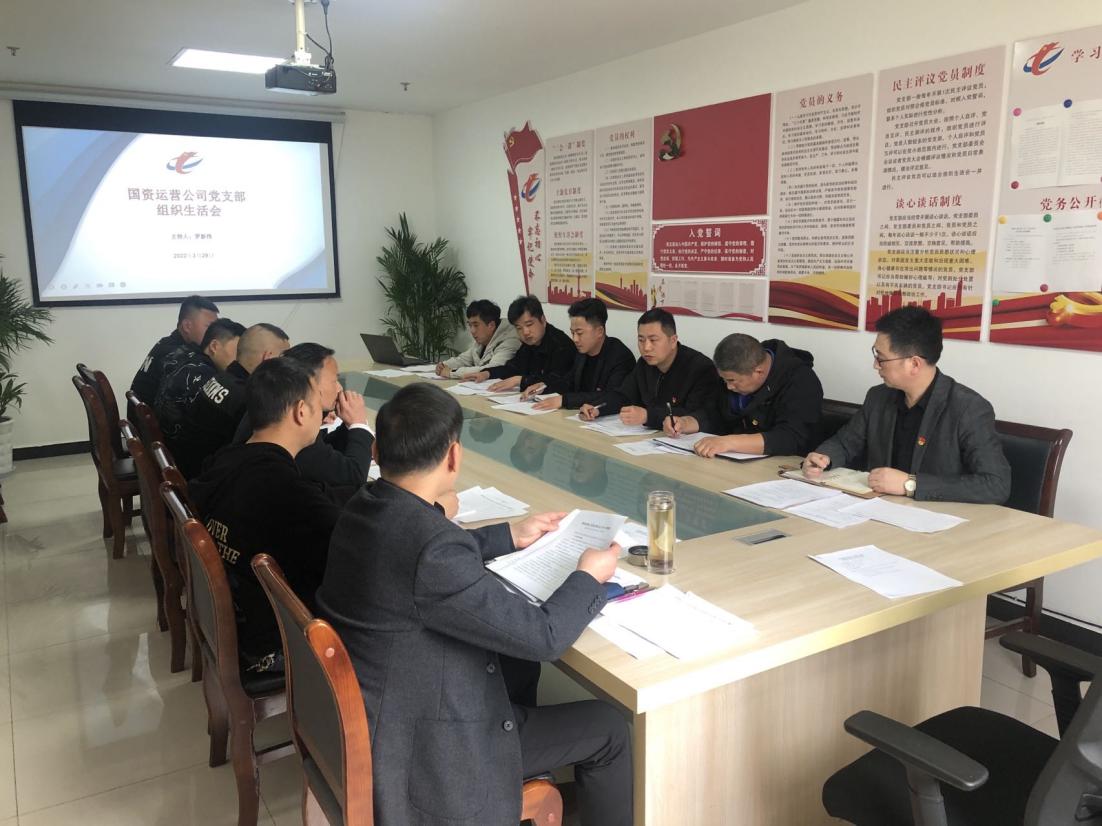 区国资运营公司党支部召开2021年度组织生活会和民主评议党员大会